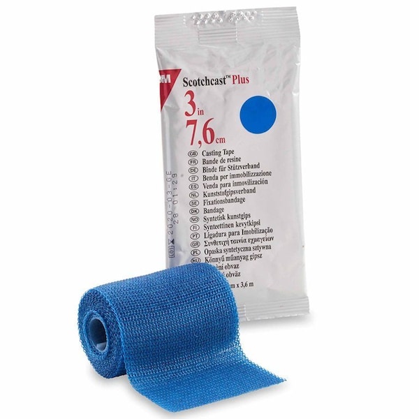 3M Scotchcast Cast Tape 3 Inch X 12 Foot Fiberglass / Resin Blue, 10PK 82003B - main